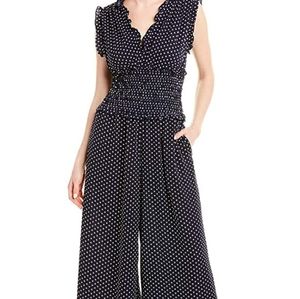 Max Studio V-neck Smocked Waist Jumpsuit